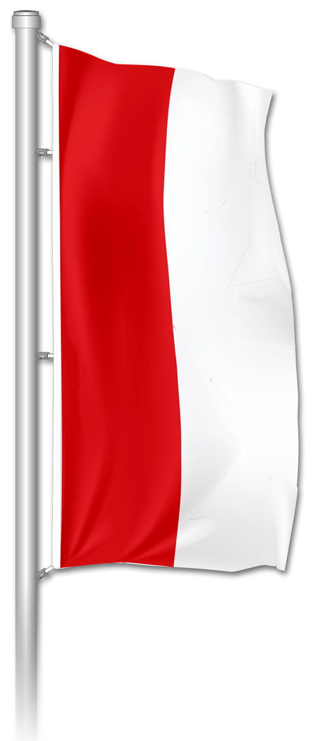 Hochformatfahne Rot-Weiß