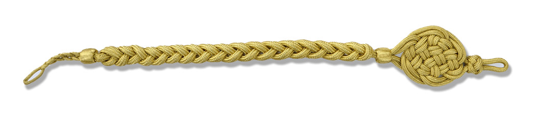 goldene Schützenschnur, geflochten mit Rosette